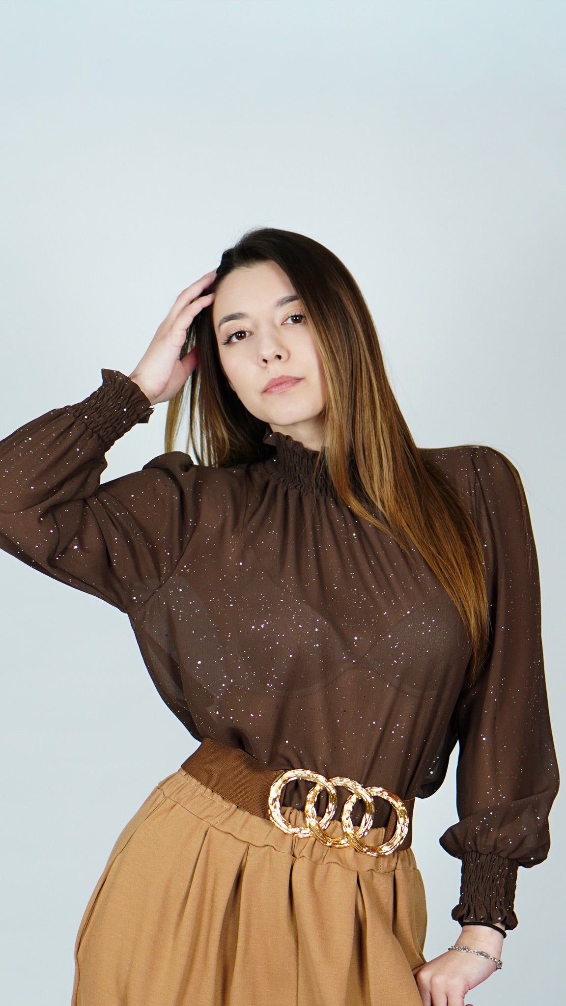 Bluza z visokim ovratnikom
