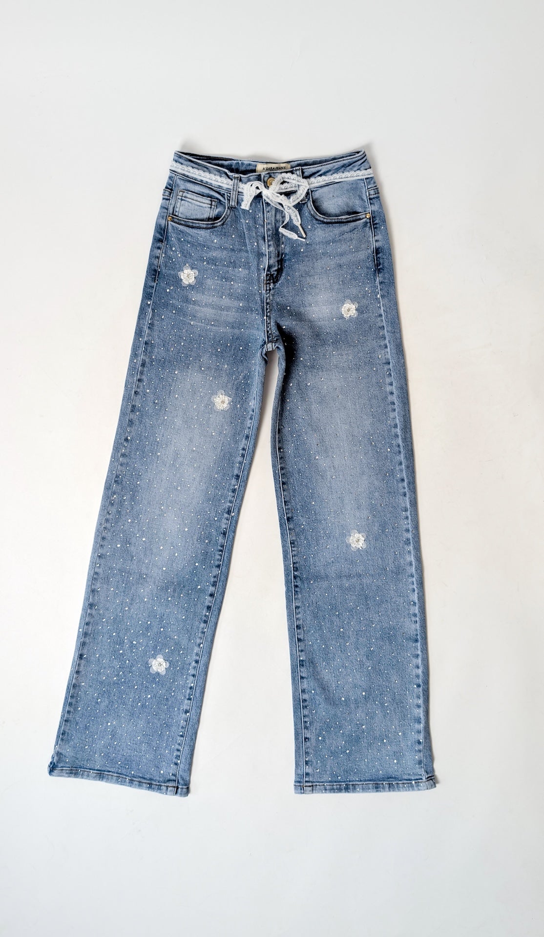 Jeans hlače s čipko