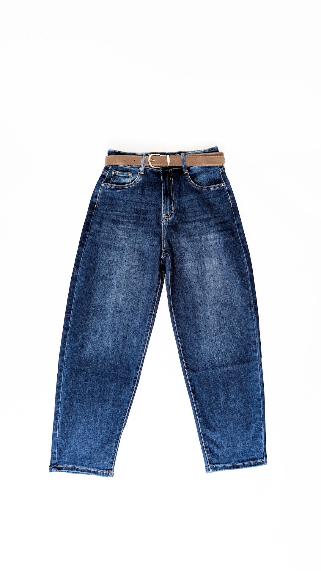Jeans hlače z visokim pasom
