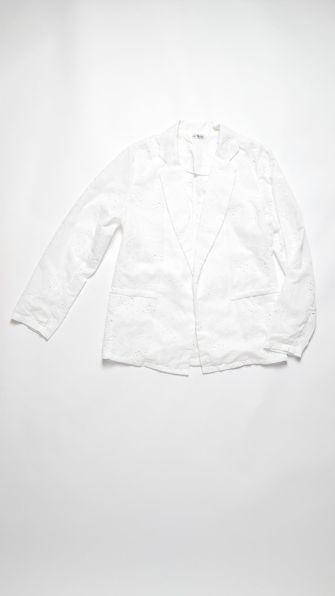 Bel vezen blazer iz bombaža