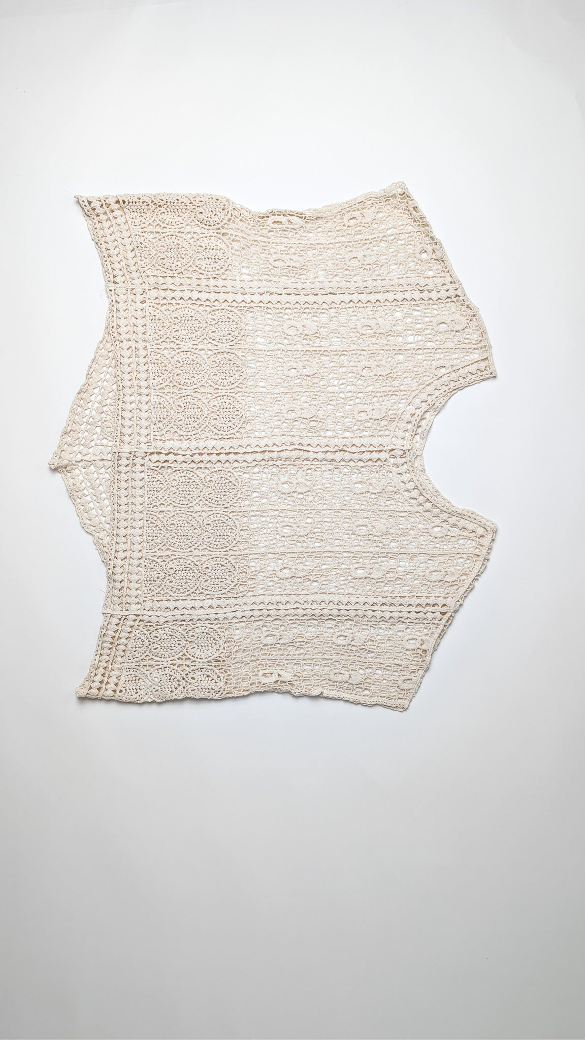 Boho čipkast top s kratkimi rokavi