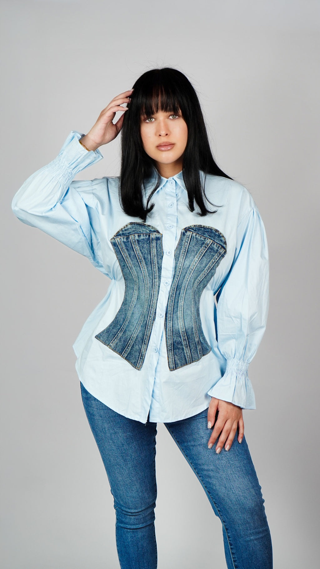 Srajca z jeans korzetom